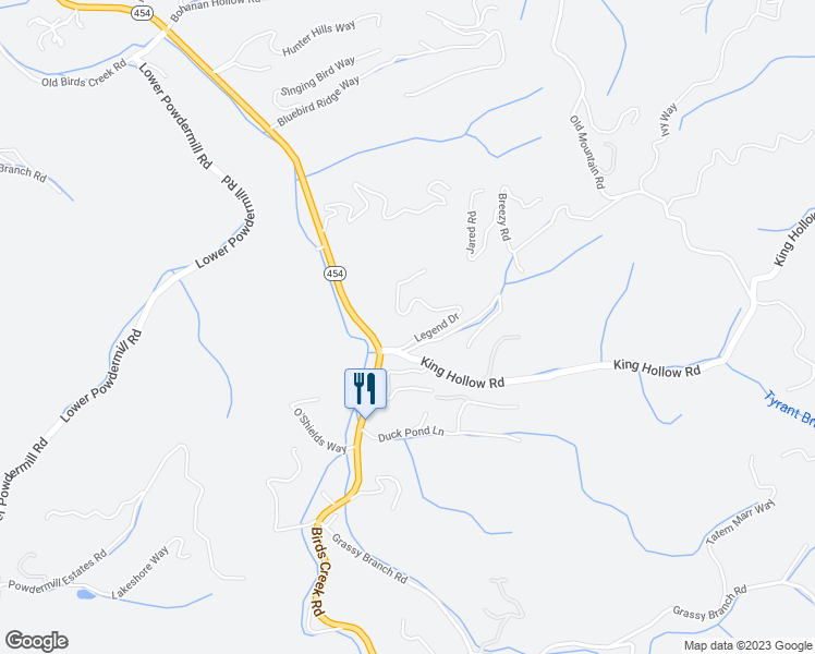 map of restaurants, bars, coffee shops, grocery stores, and more near 2209 Legend Drive in Sevierville