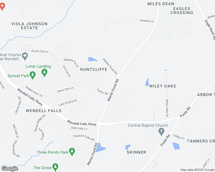 map of restaurants, bars, coffee shops, grocery stores, and more near 1624 Martin Pond Road in Wendell