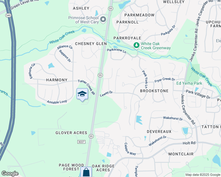 map of restaurants, bars, coffee shops, grocery stores, and more near 101 Joseph Pond Lane in Cary