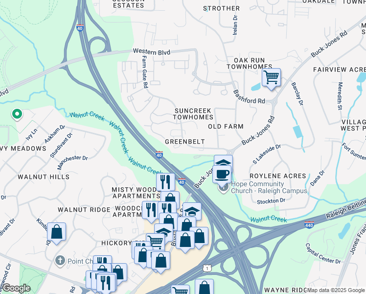 map of restaurants, bars, coffee shops, grocery stores, and more near 703 Godwin Court in Raleigh