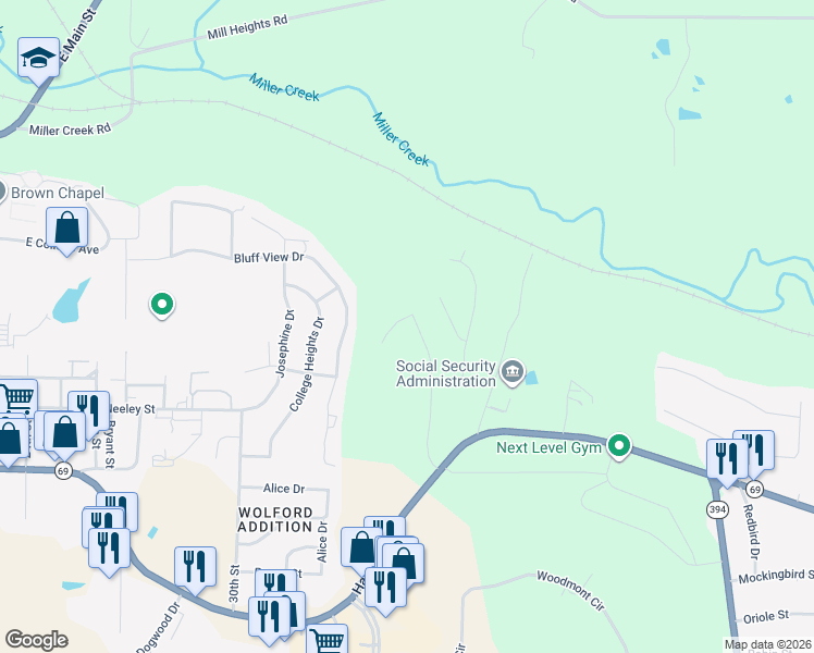 map of restaurants, bars, coffee shops, grocery stores, and more near 255 Sawmill Road in Batesville