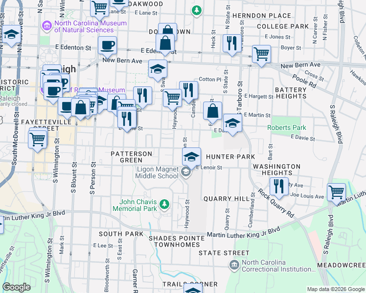 map of restaurants, bars, coffee shops, grocery stores, and more near 507 Alston Street in Raleigh