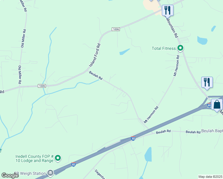 map of restaurants, bars, coffee shops, grocery stores, and more near 413 Beulah Road in Statesville