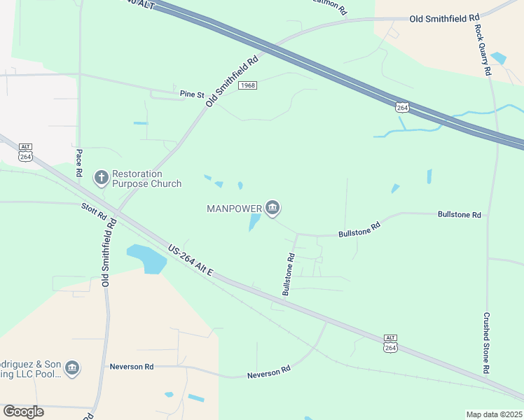 map of restaurants, bars, coffee shops, grocery stores, and more near Raymond Road in Bailey