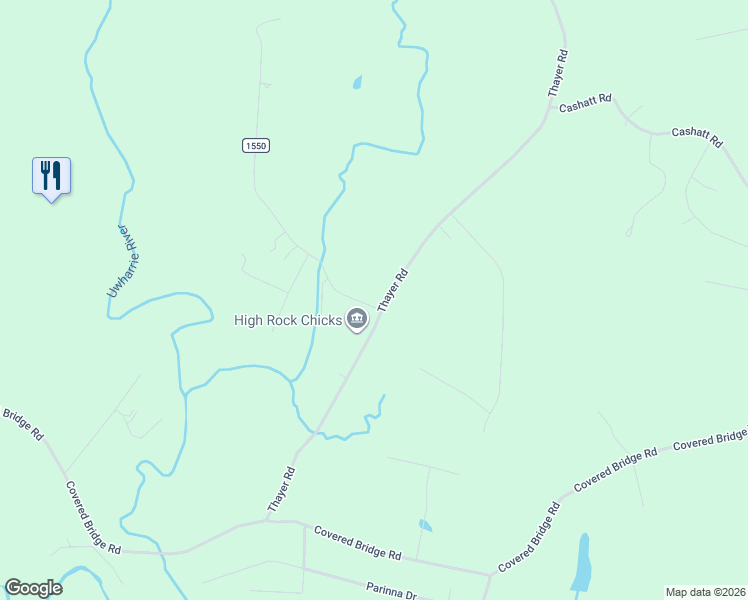 map of restaurants, bars, coffee shops, grocery stores, and more near 1 Thayer Road in Trinity