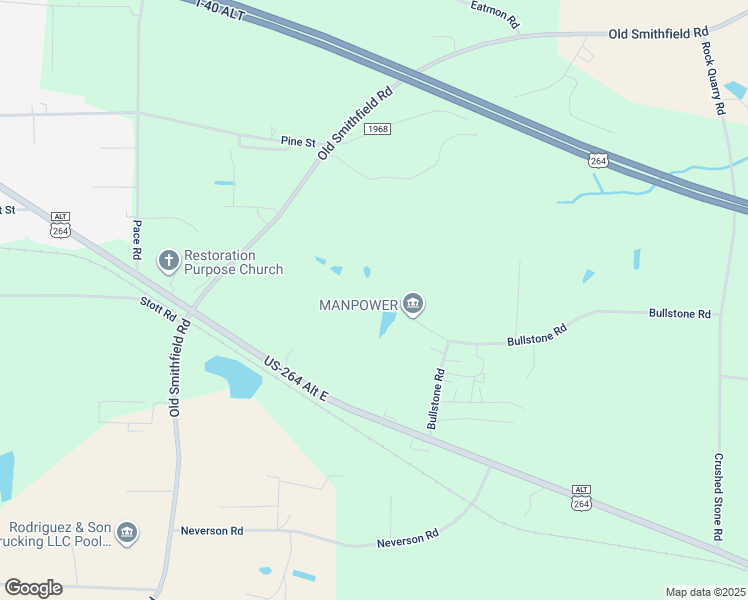 map of restaurants, bars, coffee shops, grocery stores, and more near Raymond Road in Bailey