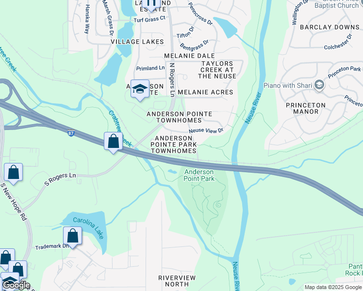 map of restaurants, bars, coffee shops, grocery stores, and more near 341 Gilman Lane in Raleigh