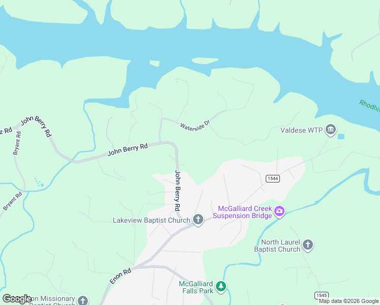 map of restaurants, bars, coffee shops, grocery stores, and more near 2174 Waterside Drive in Valdese