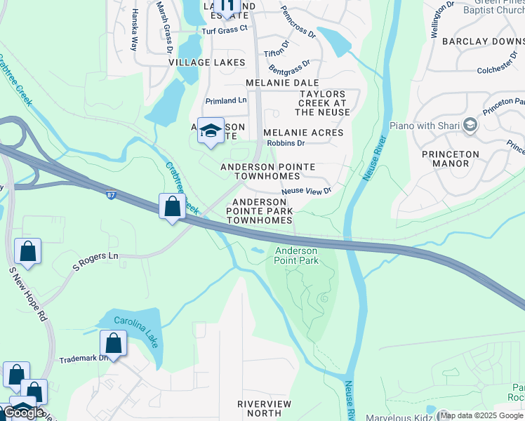 map of restaurants, bars, coffee shops, grocery stores, and more near 341 Gilman Lane in Raleigh