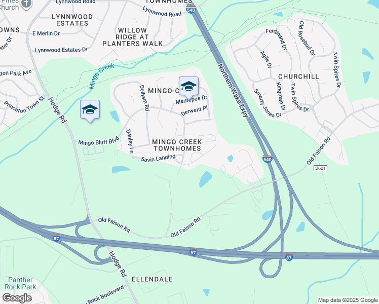 map of restaurants, bars, coffee shops, grocery stores, and more near 308 Montview Way in Knightdale