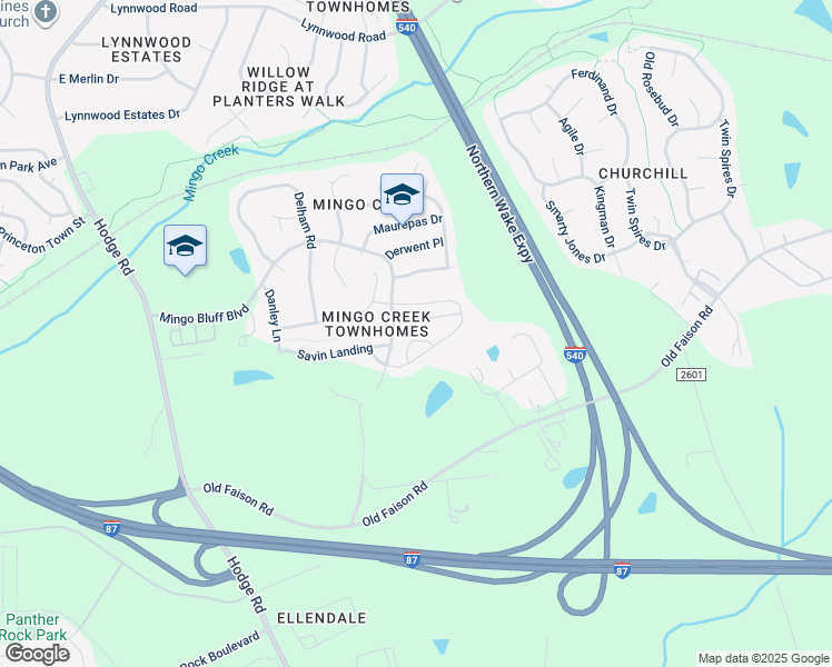 map of restaurants, bars, coffee shops, grocery stores, and more near 308 Montview Way in Knightdale
