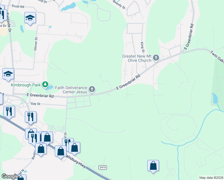 map of restaurants, bars, coffee shops, grocery stores, and more near 2001 State Road 2320 in Statesville