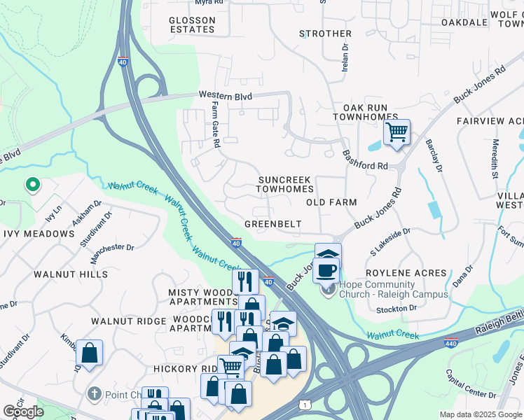 map of restaurants, bars, coffee shops, grocery stores, and more near 730 Orchard Vista Circle in Raleigh
