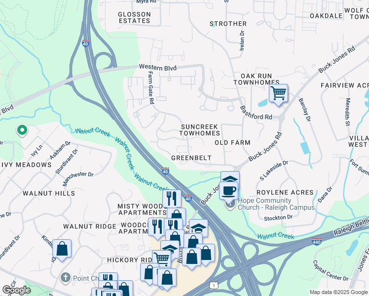 map of restaurants, bars, coffee shops, grocery stores, and more near 730 Orchard Vista Circle in Raleigh