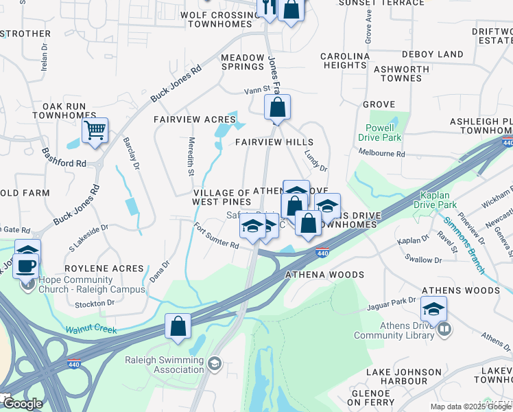 map of restaurants, bars, coffee shops, grocery stores, and more near 925 Barringer Drive in Raleigh