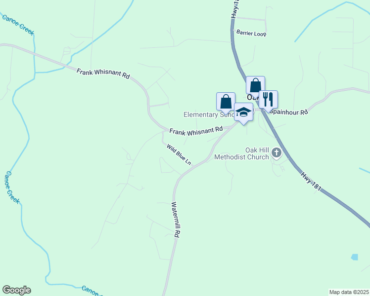 map of restaurants, bars, coffee shops, grocery stores, and more near 1197 Carlisle Lane in Morganton