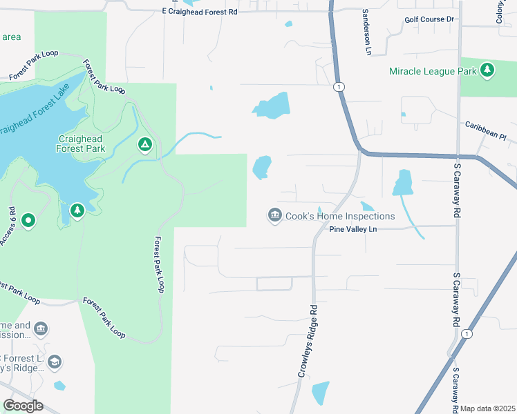 map of restaurants, bars, coffee shops, grocery stores, and more near 1266 Sullivan Circle in Jonesboro