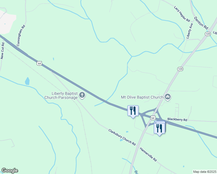 map of restaurants, bars, coffee shops, grocery stores, and more near 8315 East US Highway 64 in Thomasville