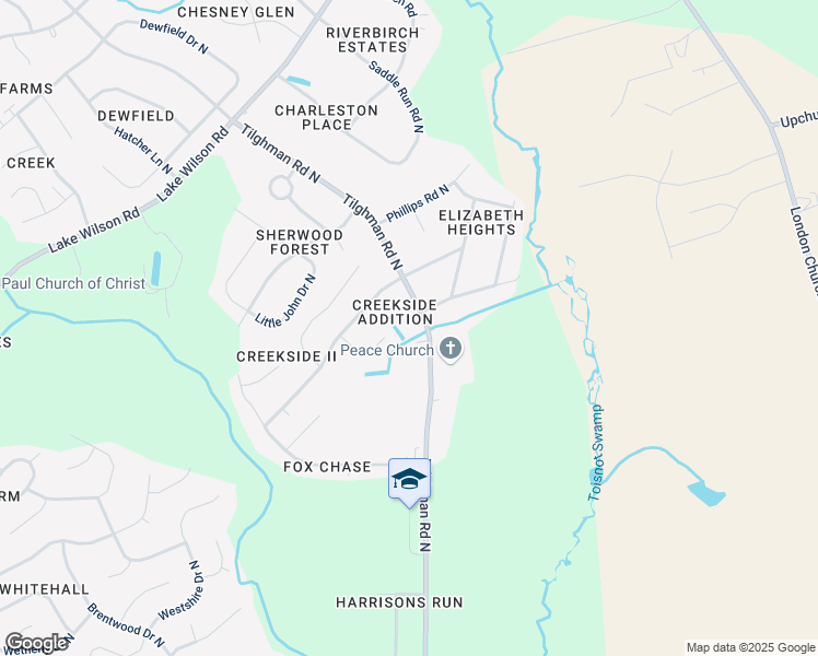map of restaurants, bars, coffee shops, grocery stores, and more near 2841 Tilghman Road North in Wilson