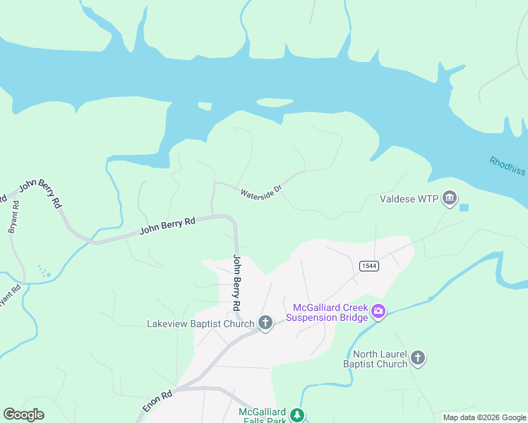 map of restaurants, bars, coffee shops, grocery stores, and more near 2174 Waterside Drive in Valdese