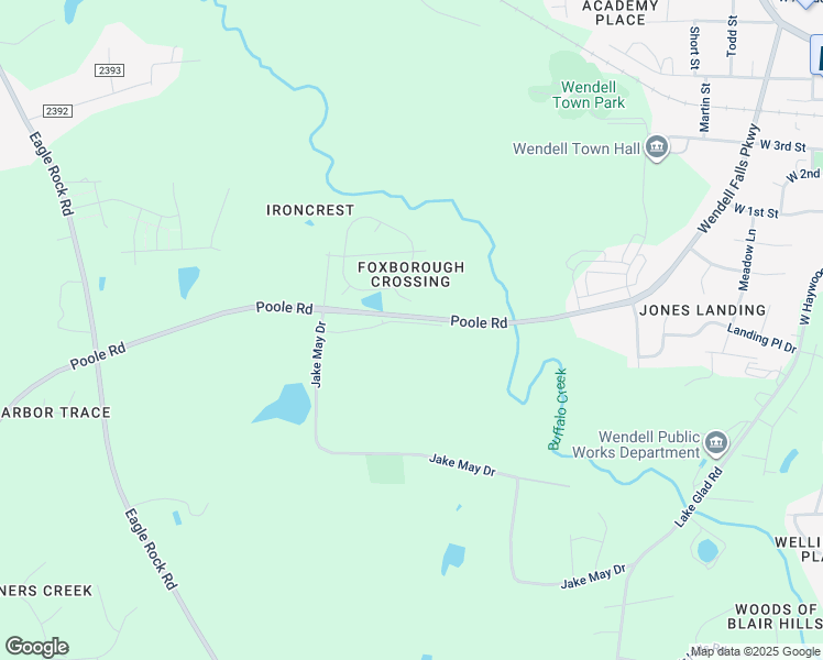 map of restaurants, bars, coffee shops, grocery stores, and more near 731 Parc Townes Drive in Wendell