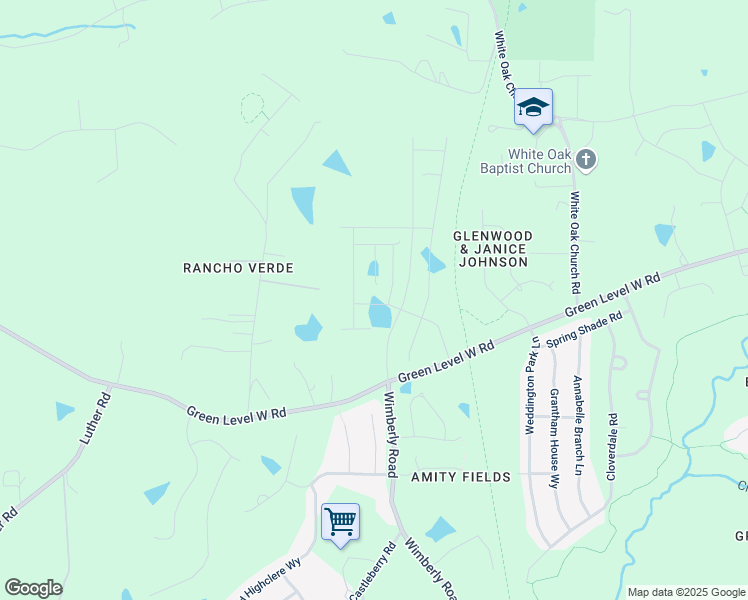 map of restaurants, bars, coffee shops, grocery stores, and more near 4216 Green Level West Road in Apex