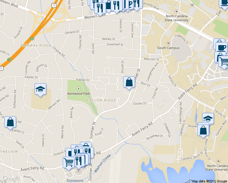 map of restaurants, bars, coffee shops, grocery stores, and more near 1914 Fox Sterling Drive in Raleigh
