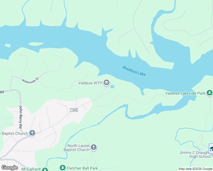 map of restaurants, bars, coffee shops, grocery stores, and more near 5085 Lakeview Acres Road in Valdese