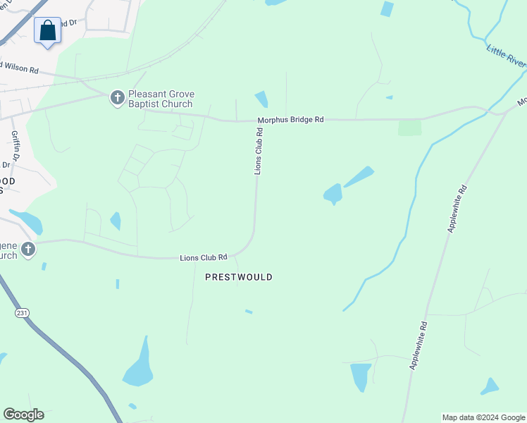 map of restaurants, bars, coffee shops, grocery stores, and more near 1068 Lions Club Road in Wendell