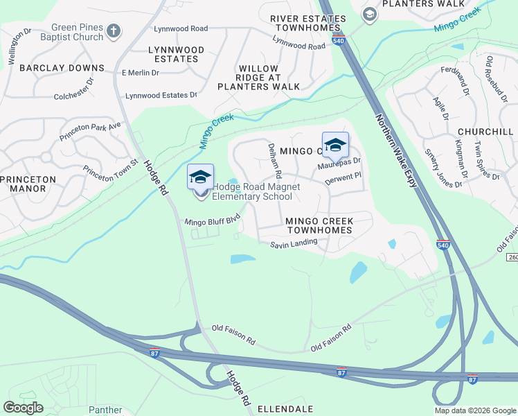 map of restaurants, bars, coffee shops, grocery stores, and more near 904 Hollins Court in Knightdale