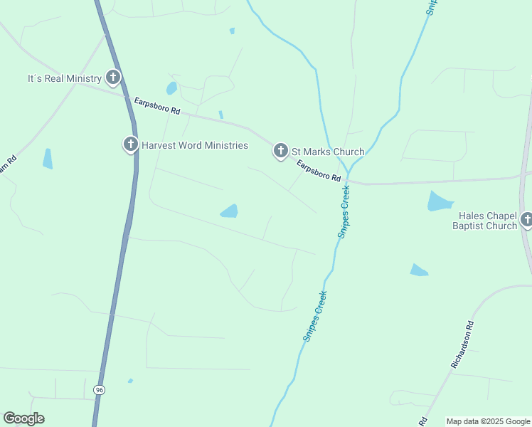 map of restaurants, bars, coffee shops, grocery stores, and more near 93 Butterbean Court in Zebulon