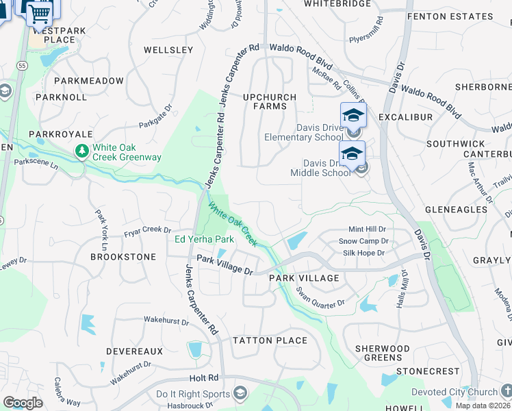 map of restaurants, bars, coffee shops, grocery stores, and more near 226 Castle Hayne Drive in Cary