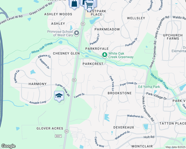 map of restaurants, bars, coffee shops, grocery stores, and more near 210 Joseph Pond Lane in Cary