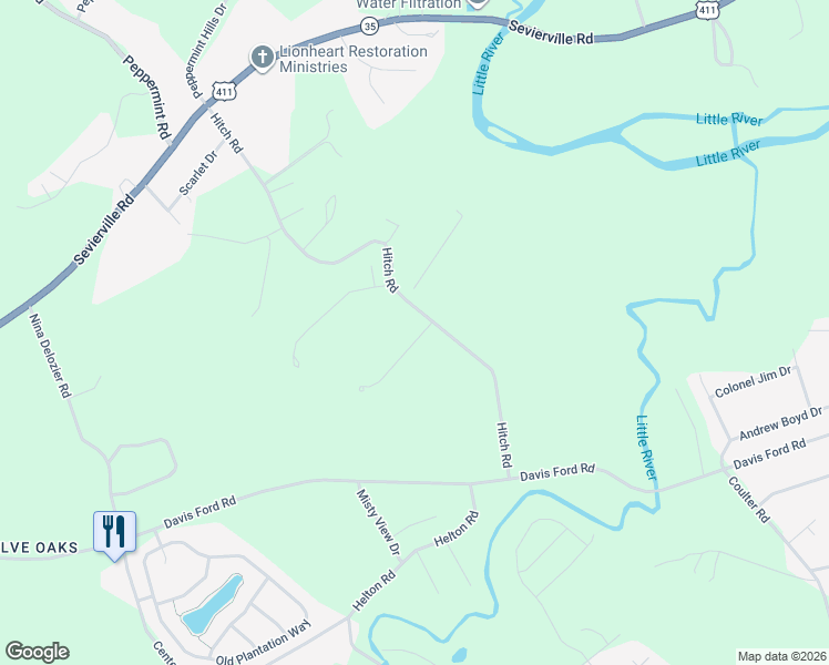 map of restaurants, bars, coffee shops, grocery stores, and more near 3439 Clayton Court in Maryville