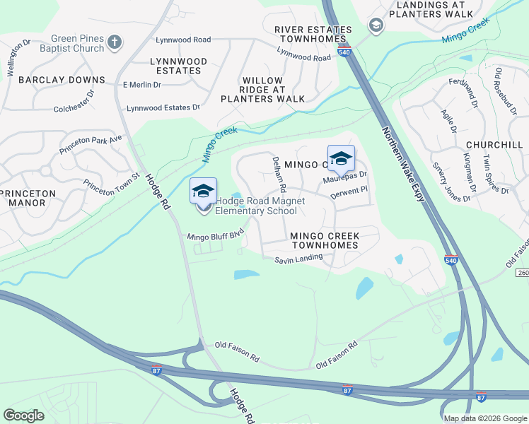 map of restaurants, bars, coffee shops, grocery stores, and more near 904 Hollins Court in Knightdale