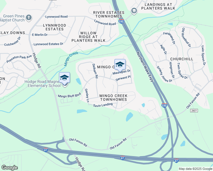 map of restaurants, bars, coffee shops, grocery stores, and more near 808 Willowedge Court in Knightdale