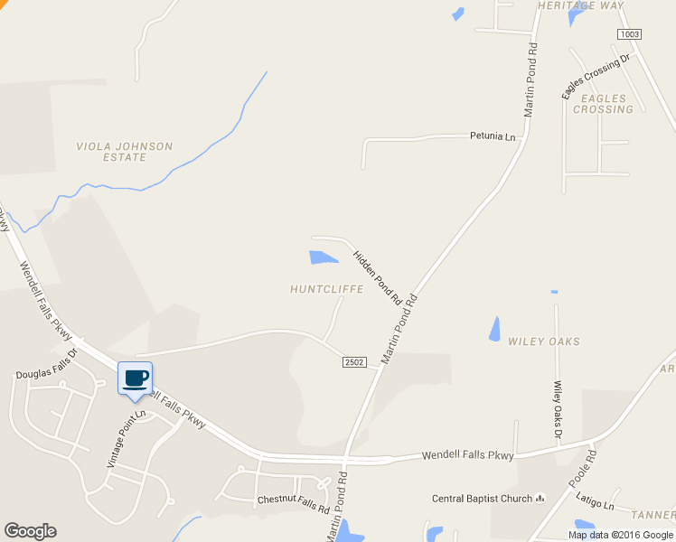 map of restaurants, bars, coffee shops, grocery stores, and more near 1124 Sandrock Lane in Wendell