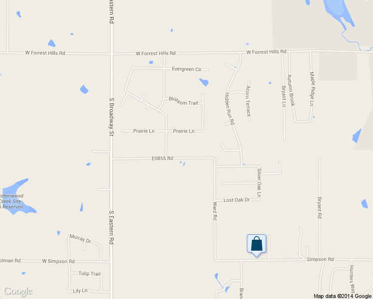 map of restaurants, bars, coffee shops, grocery stores, and more near 675 E0855 Road in Guthrie