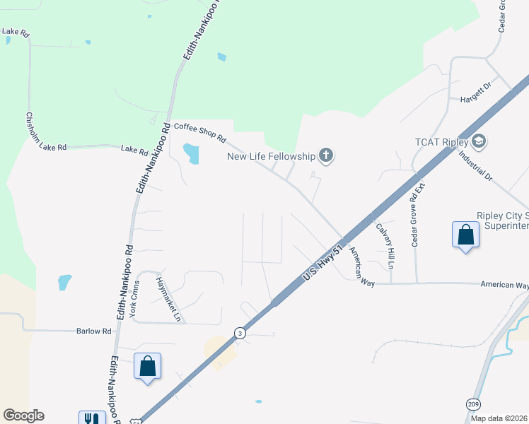 map of restaurants, bars, coffee shops, grocery stores, and more near 282 Collins Street in Ripley