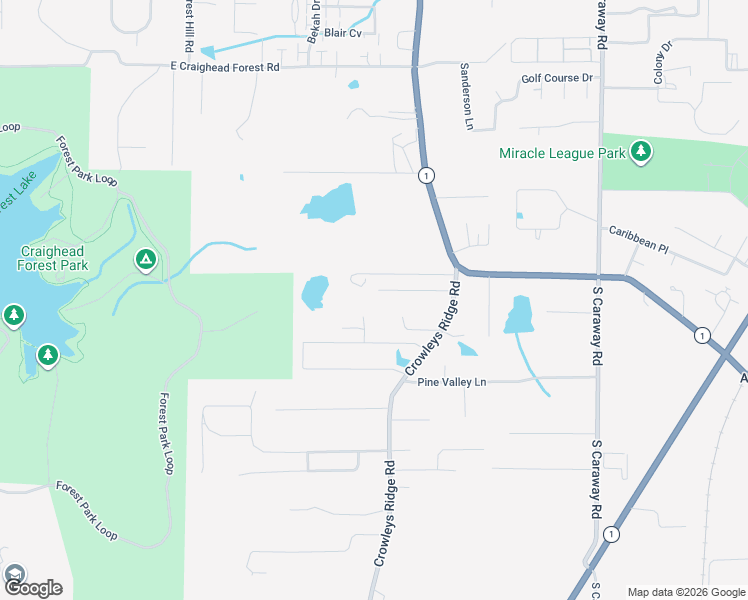 map of restaurants, bars, coffee shops, grocery stores, and more near 1705 High Ridge Lane in Jonesboro