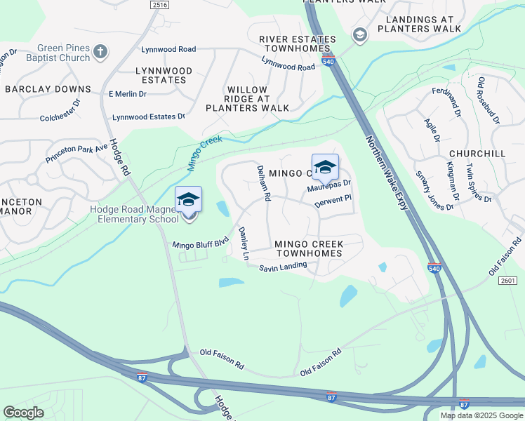 map of restaurants, bars, coffee shops, grocery stores, and more near 918 Delham Road in Knightdale