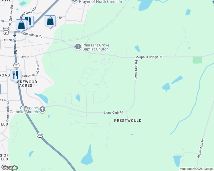 map of restaurants, bars, coffee shops, grocery stores, and more near in Wake County