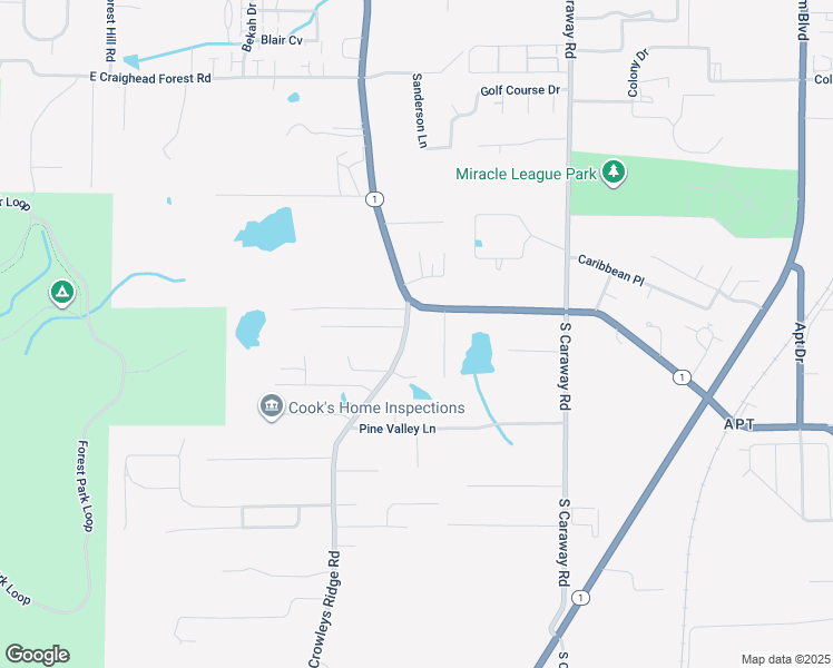 map of restaurants, bars, coffee shops, grocery stores, and more near 5302 Crowleys Ridge Road in Jonesboro