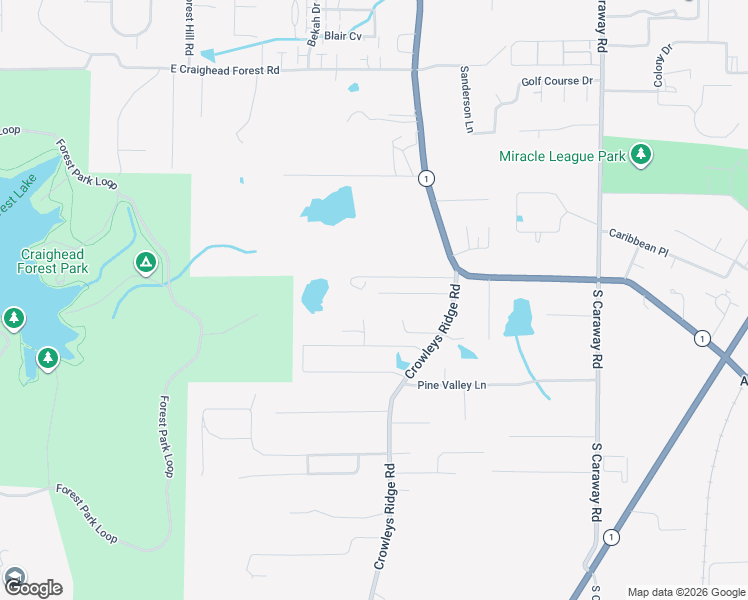 map of restaurants, bars, coffee shops, grocery stores, and more near 1705 High Ridge Lane in Jonesboro