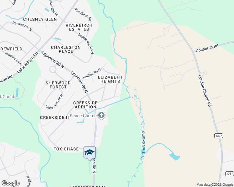 map of restaurants, bars, coffee shops, grocery stores, and more near 3102 Stewart Drive North in Wilson