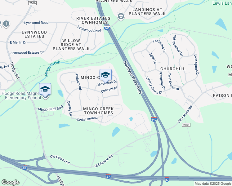 map of restaurants, bars, coffee shops, grocery stores, and more near 819 Howdenshire Run in Knightdale