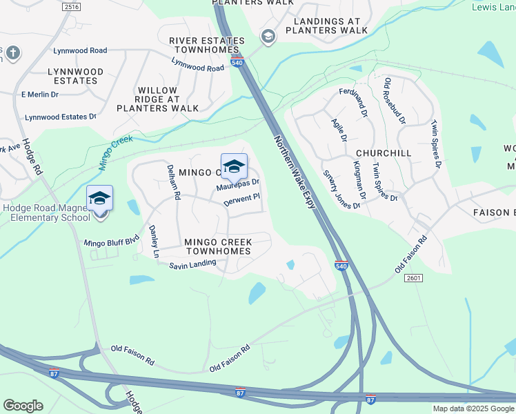 map of restaurants, bars, coffee shops, grocery stores, and more near 819 Howdenshire Run in Knightdale