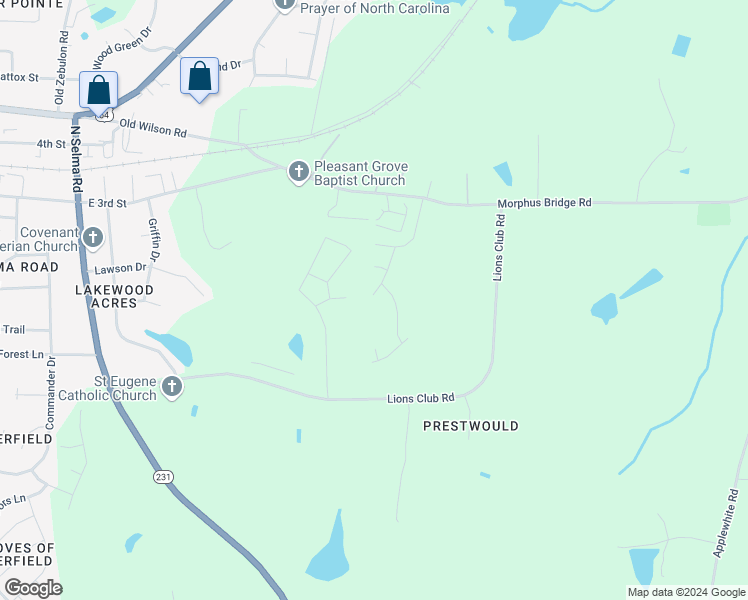map of restaurants, bars, coffee shops, grocery stores, and more near 201 Suburban Meadow Pass in Wendell
