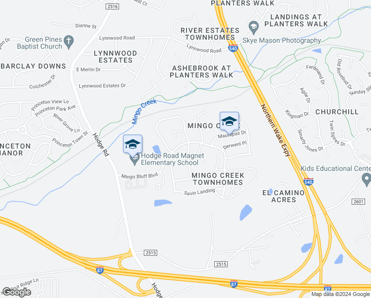 map of restaurants, bars, coffee shops, grocery stores, and more near 920 Delham Road in Knightdale