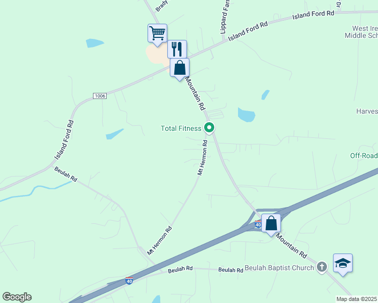 map of restaurants, bars, coffee shops, grocery stores, and more near 128 Mount Hermon Road in Statesville